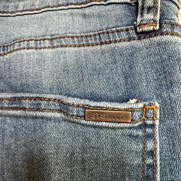 STS BLUE ALICIA MOM JEAN RAW HEM HIGH RISE WOMEN’S SIZE 28 DENIM BLUE JEANS - Picture 15 of 16